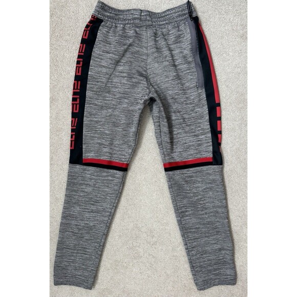 Nike YLG Boys Therma Elite Basketball Jogger Sweatpants Gray/Black/Red - Picture 3 of 8